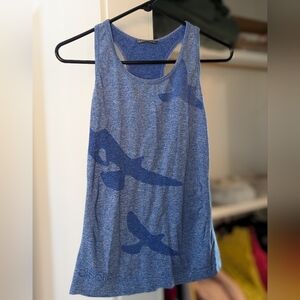 Blue Tank Top with Bird Design